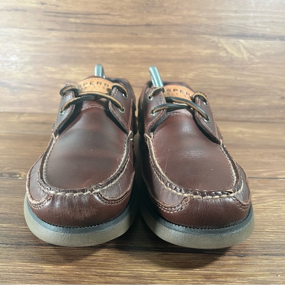 Sperry Brown Leather Boat Shoes ‘Old Money’ Oxfords Men’s Size 9.5 Shoes - Picture 5 of 10